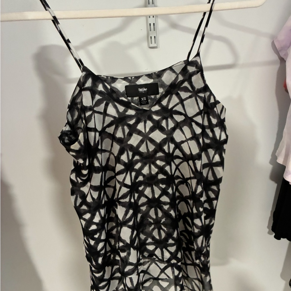 Mossimo Supply Co. Black and White Abstract Sheer Cami